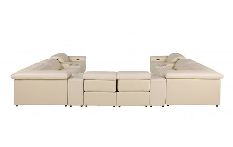 1126 DivanItalia Beige 12-Piece Sectional with 4 Power Recliners and Power HeadrestsModel:  1126-BEIGE-12PC-4PWR-U-SECTIONAL-GROUP