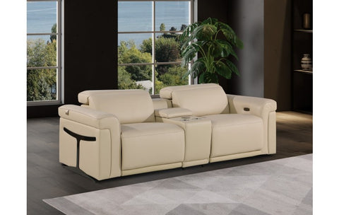 1126 DivanItalia Beige Modular Power Reclining Loveseat with Power HeadrestModel:  1126-BEIGE-3.2-HT