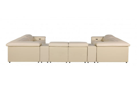 1126 DivanItalia Beige 8-Piece Sectional with 2 Power Recliners and Power HeadrestsModel:  1126-BEIGE-8PC-2PWR-U-SECTIONAL-GROUP