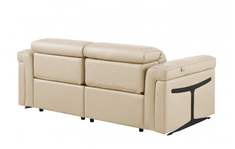 1126 DivanItalia Beige Top Grain Italian Leather Loveseat with Power HeadrestModel:  1126-BEIGE-2.2-HT