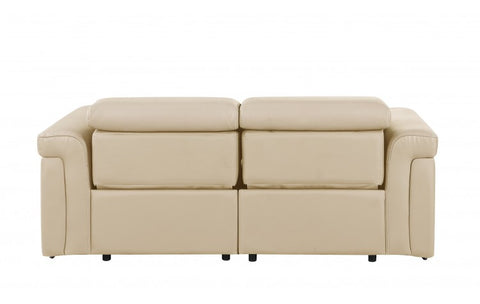 1126 DivanItalia Beige Top Grain Italian Leather Loveseat with Power HeadrestModel:  1126-BEIGE-2.2-HT
