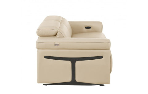 1126 DivanItalia Beige Top Grain Italian Leather Loveseat with Power HeadrestModel:  1126-BEIGE-2.2-HT