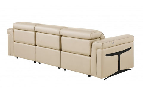 1126 DivanItalia Beige Modular 3-Power Reclining Sofa with Power HeadrestModel:  1126-BEIGE-3.3-HT