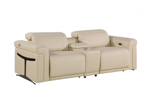 1126 DivanItalia Beige Modular Power Reclining Loveseat with Power HeadrestModel:  1126-BEIGE-3.2-HT