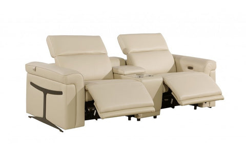 1126 DivanItalia Beige Modular Power Reclining Loveseat with Power HeadrestModel:  1126-BEIGE-3.2-HT