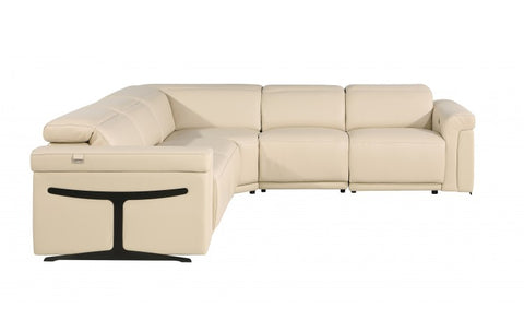 1126 DivanItalia Beige 5-Piece Sectional with 3 Power Recliners and Power HeadrestsModel:  1126-BEIGE-3PWR-5PC