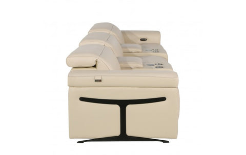 1126 DivanItalia Beige 5-Piece Power Reclining Sofa with Power Headrest in Top Grain Italian LeatherModel:  1126-BEIGE-5.3-HT