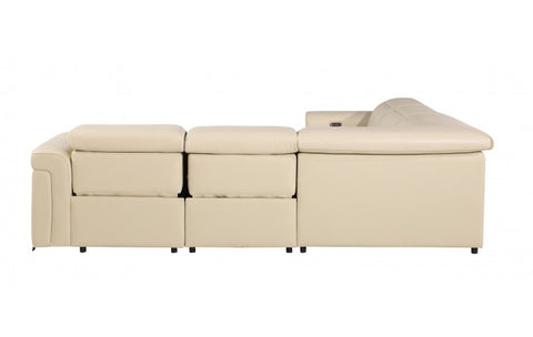 1126 DivanItalia Beige 5-Piece Sectional with 3 Power Recliners and Power HeadrestsModel:  1126-BEIGE-3PWR-5PC