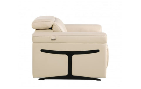 1126 DivanItalia Beige Top Grain Italian Leather Power Reclining Chair with Power HeadrestModel:  1126-BEIGE-CH