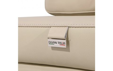 1126 DivanItalia Beige 5-Piece Power Reclining Sofa with Power Headrest in Top Grain Italian LeatherModel:  1126-BEIGE-5.3-HT