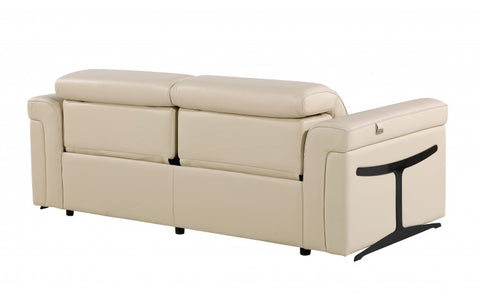 1126 DivanItalia Beige Top Grain Italian Leather Power Reclining Sofa with Power HeadrestModel:  1126-BEIGE-S