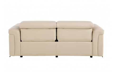 1126 DivanItalia Beige Top Grain Italian Leather Power Reclining Sofa with Power HeadrestModel:  1126-BEIGE-S