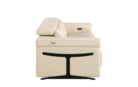 1126 DivanItalia Beige Top Grain Italian Leather Power Reclining Sofa with Power HeadrestModel:  1126-BEIGE-S