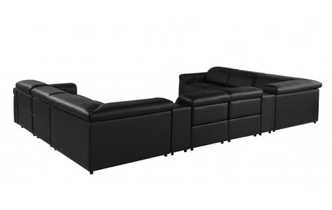 1126 DivanItalia Black 10-Piece Sectional with 4 Power Recliners and Power HeadrestsModel:  1126-BLACK-10PC-4PWR-U-SECTIONAL-GROUP