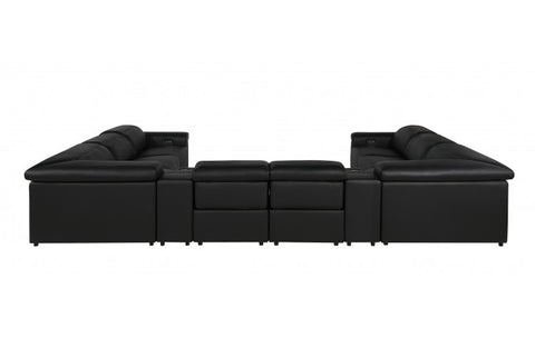 1126 DivanItalia Black 10-Piece Sectional with 4 Power Recliners and Power HeadrestsModel:  1126-BLACK-10PC-4PWR-U-SECTIONAL-GROUP