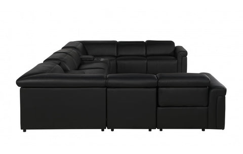 1126 DivanItalia Black 10-Piece Sectional with 4 Power Recliners and Power HeadrestsModel:  1126-BLACK-10PC-4PWR-U-SECTIONAL-GROUP