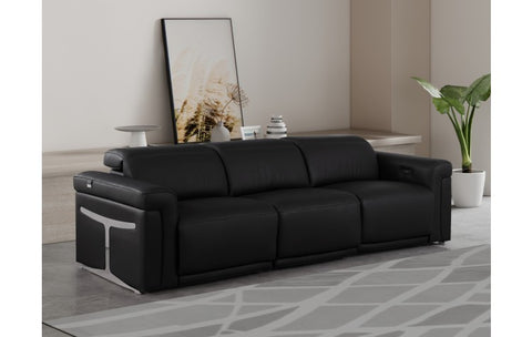1126 DivanItalia Black Modular 3-Power Reclining Sofa with Power HeadrestModel:  1126-BLACK-3.3-HT