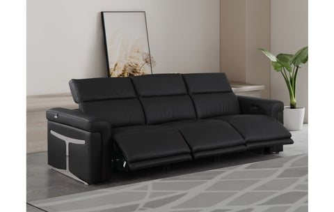 1126 DivanItalia Black Modular 3-Power Reclining Sofa with Power HeadrestModel:  1126-BLACK-3.3-HT