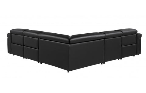 1126 DivanItalia Black 5-Piece Sectional with 3 Power Recliners and Power HeadrestsModel:  1126-BLACK-3PWR-5PC