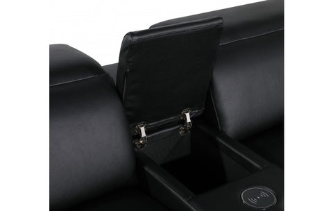 1126 DivanItalia Black 6-Piece Sectional with 3 Power Recliners and Power HeadrestsModel:  1126-BLACK-3PWR-6PC