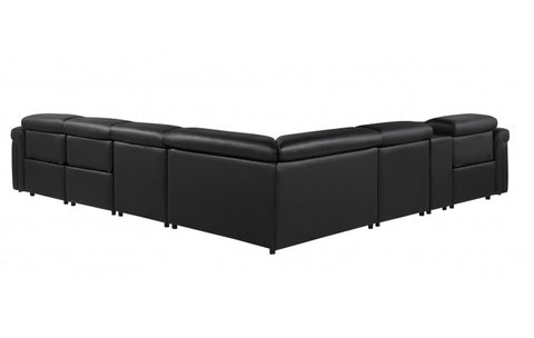 1126 DivanItalia Black 7-Piece Sectional with 3 Power Recliners and Power HeadrestsModel:  1126-BLACK-3PWR-7PC