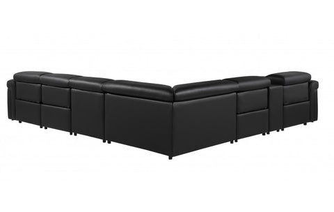 1126 DivanItalia Black 7-Piece Sectional with 4 Power Recliners and Power HeadrestsModel:  1126-BLACK-4PWR-7PC