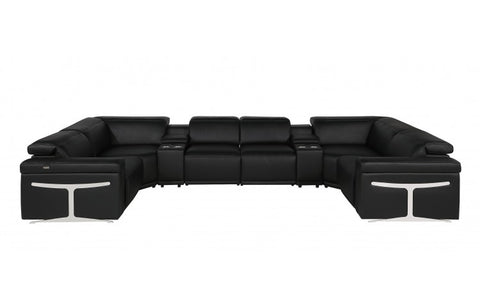 1126 DivanItalia Black 8-Piece Sectional with 2 Power Recliners and Power HeadrestsModel:  1126-BLACK-8PC-2PWR-U-SECTIONAL-GROUP
