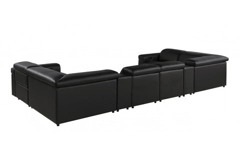 1126 DivanItalia Black 8-Piece Sectional with 2 Power Recliners and Power HeadrestsModel:  1126-BLACK-8PC-2PWR-U-SECTIONAL-GROUP