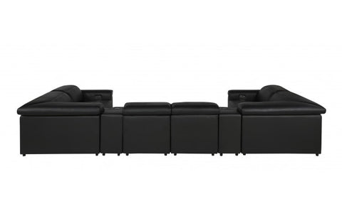 1126 DivanItalia Black 8-Piece Sectional with 2 Power Recliners and Power HeadrestsModel:  1126-BLACK-8PC-2PWR-U-SECTIONAL-GROUP