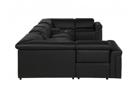 1126 DivanItalia Black 8-Piece Sectional with 2 Power Recliners and Power HeadrestsModel:  1126-BLACK-8PC-2PWR-U-SECTIONAL-GROUP