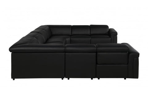 1126 DivanItalia Black 8-Piece Sectional with 4 Power Recliners and Power Headrests (No Consoles)Model:  1126-BLACK-8PC-4PWR-U-NC-SECTIONAL-GROUP