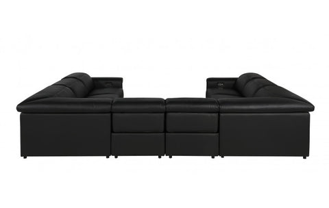 1126 DivanItalia Black 8-Piece Sectional with 4 Power Recliners and Power Headrests (No Consoles)Model:  1126-BLACK-8PC-4PWR-U-NC-SECTIONAL-GROUP
