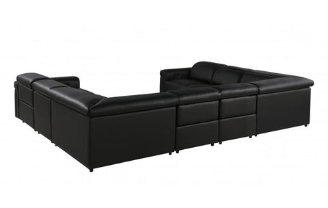 1126 DivanItalia Black 8-Piece Sectional with 4 Power Recliners and Power Headrests (No Consoles)Model:  1126-BLACK-8PC-4PWR-U-NC-SECTIONAL-GROUP