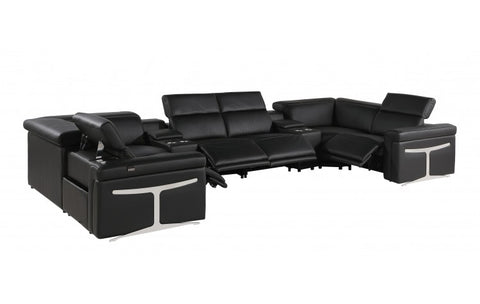 1126 DivanItalia Black 8-Piece Sectional with 4 Power Recliners and Power HeadrestsModel:  1126-BLACK-8PC-4PWR-U-SECTIONAL-GROUP