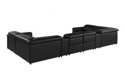 1126 DivanItalia Black 8-Piece Sectional with 4 Power Recliners and Power HeadrestsModel:  1126-BLACK-8PC-4PWR-U-SECTIONAL-GROUP