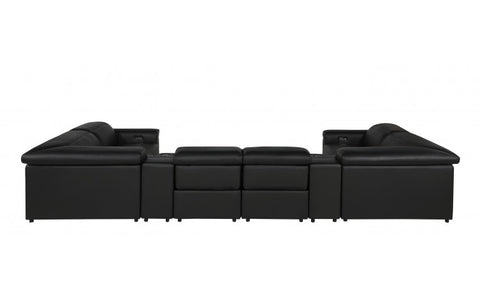 1126 DivanItalia Black 8-Piece Sectional with 4 Power Recliners and Power HeadrestsModel:  1126-BLACK-8PC-4PWR-U-SECTIONAL-GROUP
