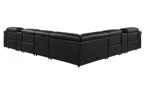 1126 DivanItalia Black 8-Piece Sectional with 4 Power Recliners and Power HeadrestsModel:  1126-BLACK-4PWR-8PC