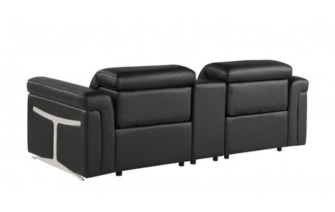 1126 DivanItalia Black Modular Power Reclining Loveseat with Power HeadrestModel:  1126-BLACK-3.2-HT