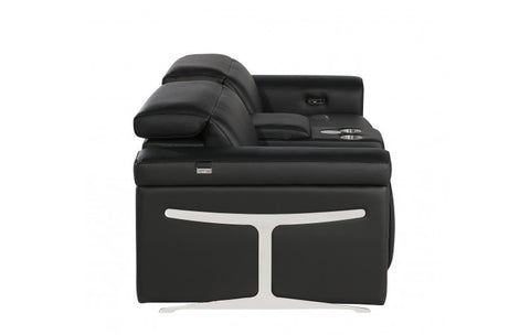 1126 DivanItalia Black Modular Power Reclining Loveseat with Power HeadrestModel:  1126-BLACK-3.2-HT