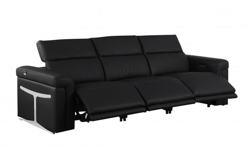 1126 DivanItalia Black Modular 3-Power Reclining Sofa with Power HeadrestModel:  1126-BLACK-3.3-HT