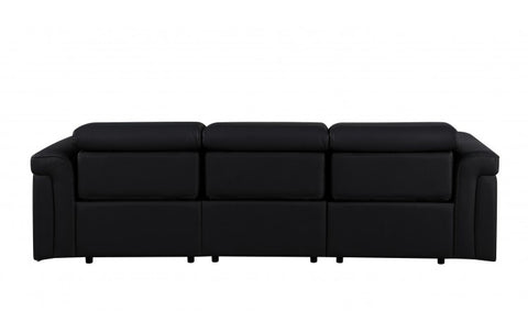 1126 DivanItalia Black Modular 3-Power Reclining Sofa with Power HeadrestModel:  1126-BLACK-3.3-HT