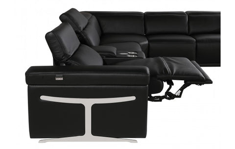 1126 DivanItalia Black 8-Piece Sectional with 2 Power Recliners and Power HeadrestsModel:  1126-BLACK-8PC-2PWR-U-SECTIONAL-GROUP