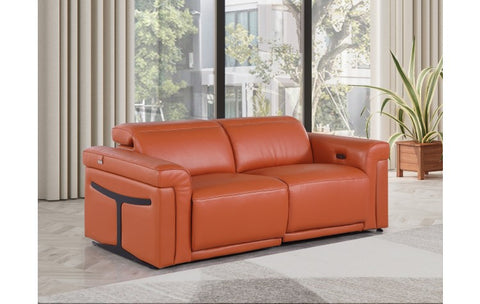 1126 DivanItalia Camel Top Grain Italian Leather Loveseat with Power HeadrestModel:  1126-CAMEL-2.2-HT