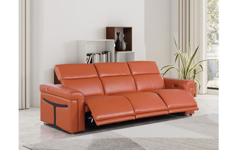 1126 DivanItalia Orange Modular 3-Power Reclining Sofa with Power HeadrestModel:  1126-CAMEL-3.3-HT