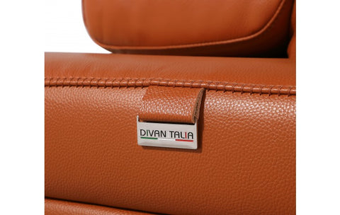 1126 DivanItalia Orange 7-Piece Sectional with 3 Power Recliners and Power HeadrestsModel:  1126-CAMEL-3PWR-7PC