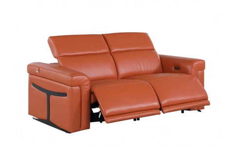 1126 DivanItalia Camel Top Grain Italian Leather Loveseat with Power HeadrestModel:  1126-CAMEL-2.2-HT