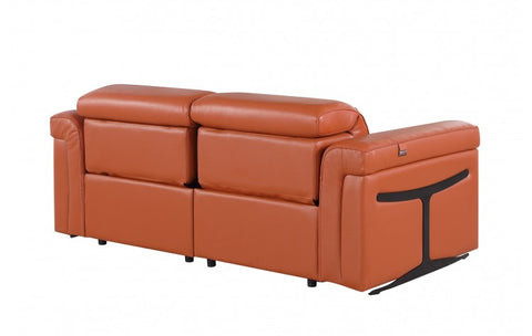 1126 DivanItalia Camel Top Grain Italian Leather Loveseat with Power HeadrestModel:  1126-CAMEL-2.2-HT
