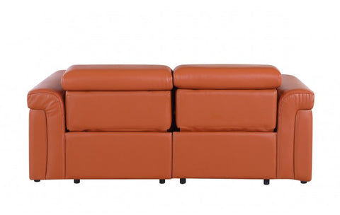 1126 DivanItalia Camel Top Grain Italian Leather Loveseat with Power HeadrestModel:  1126-CAMEL-2.2-HT