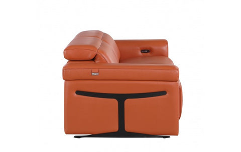 1126 DivanItalia Camel Top Grain Italian Leather Loveseat with Power HeadrestModel:  1126-CAMEL-2.2-HT