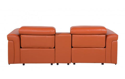 1126 DivanItalia Orange Modular Power Reclining Loveseat with Power HeadrestModel:  1126-CAMEL-3.2-HT